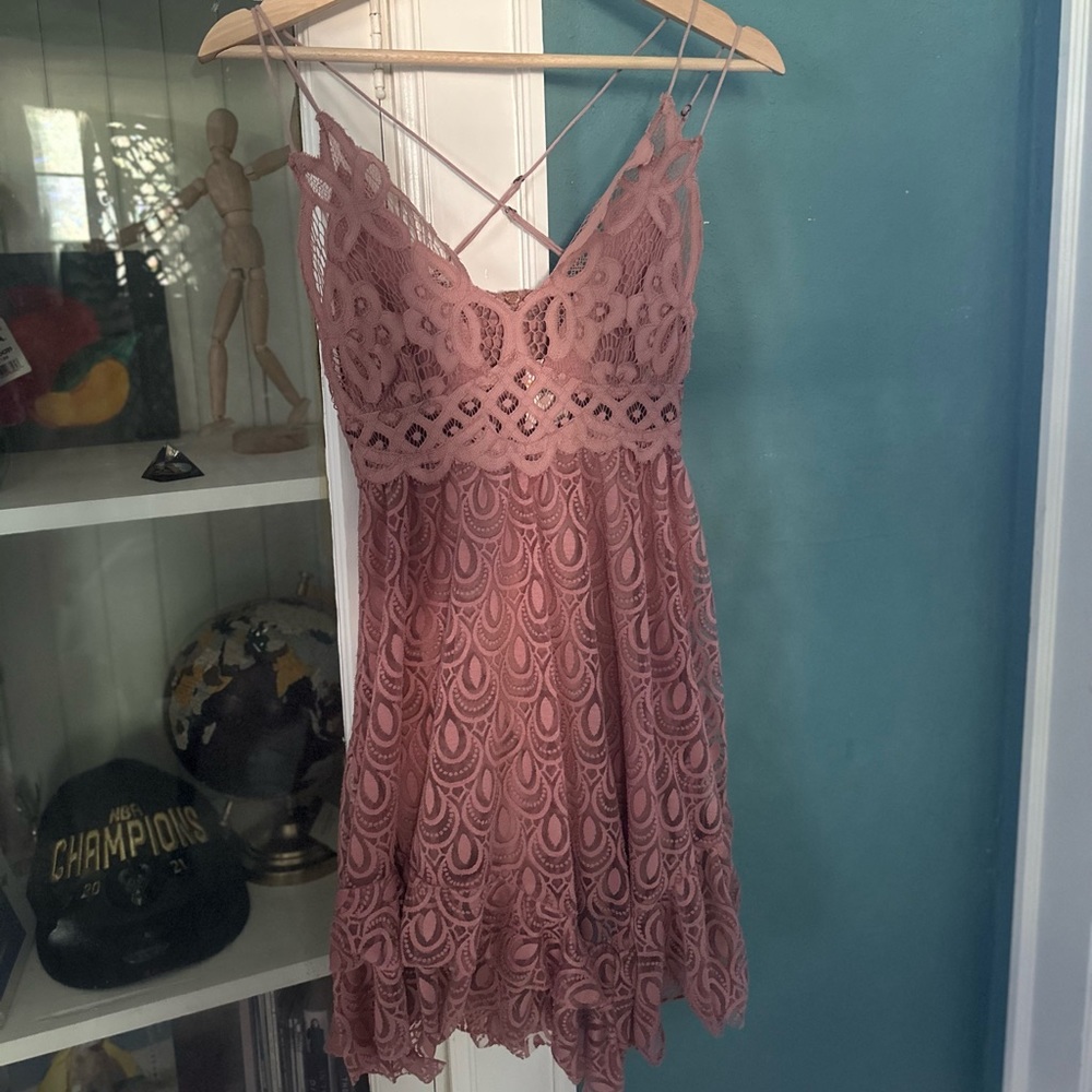 NWT Free People Adella Burnout Slip Mini Dress
